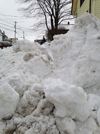 Ice on the sidewalk