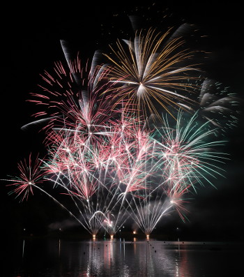 Natal Day fireworks over Lake Banook